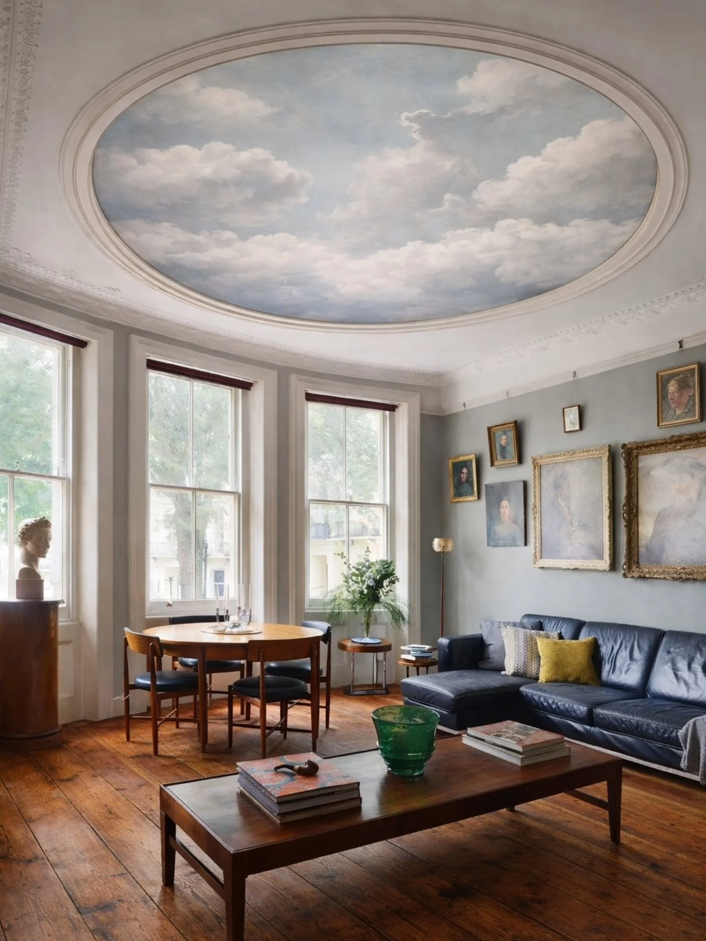 Plans for the renovation continue!

Yes or no to the ceiling painting? I've always loved the paintings of Pierre de Clausade and was thinking of a Deco style, French-grey cloud oculus... opinions welcome!

#trompeloeil #pierredeclausade #artdeco #ocu