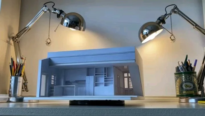 END
National Theatre
Every world begins as a model.
Before materials. Before paint. Before rehearsal.
Proportion first.
Structure first.
Always.
Model &rarr; Stage.

@nationaltheatre 
@rachel.oriordan.2020 
@davideldridge 

#ModelMaking #davideldridg