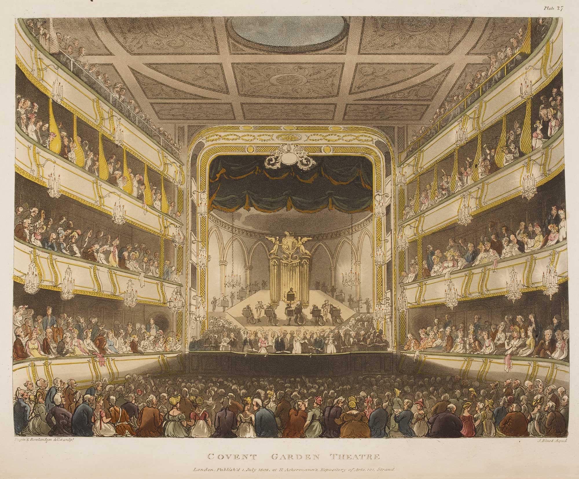 Plate 1. An oratorio performance at Covent Garden Theatre, as it appeared 1803-8. From Rudolph Ackermann, The Microcosm of London (1808-10), after A. C. Pugin and T. Rowlandson.