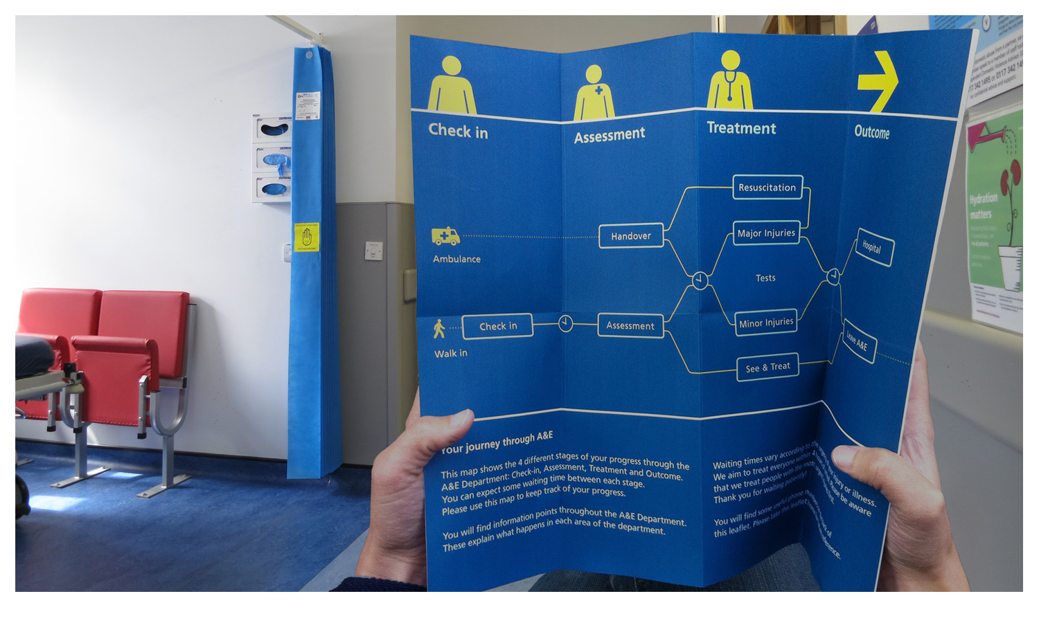  Printed leaflets ensure patients have key information about the department at all times. 