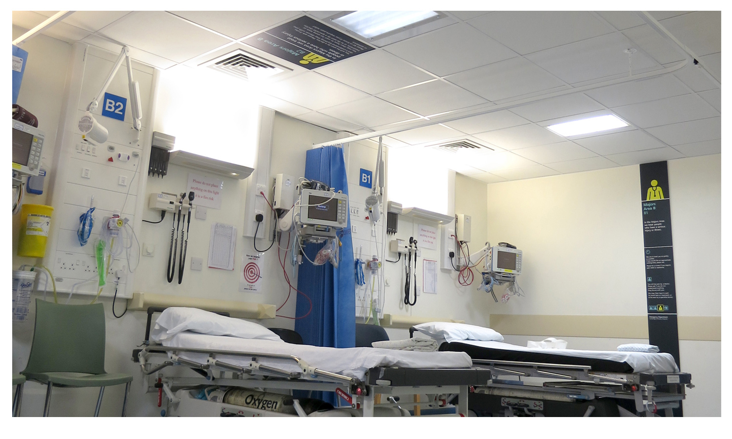  Ceiling and wall panels installed in a majors area of A&amp;E. 