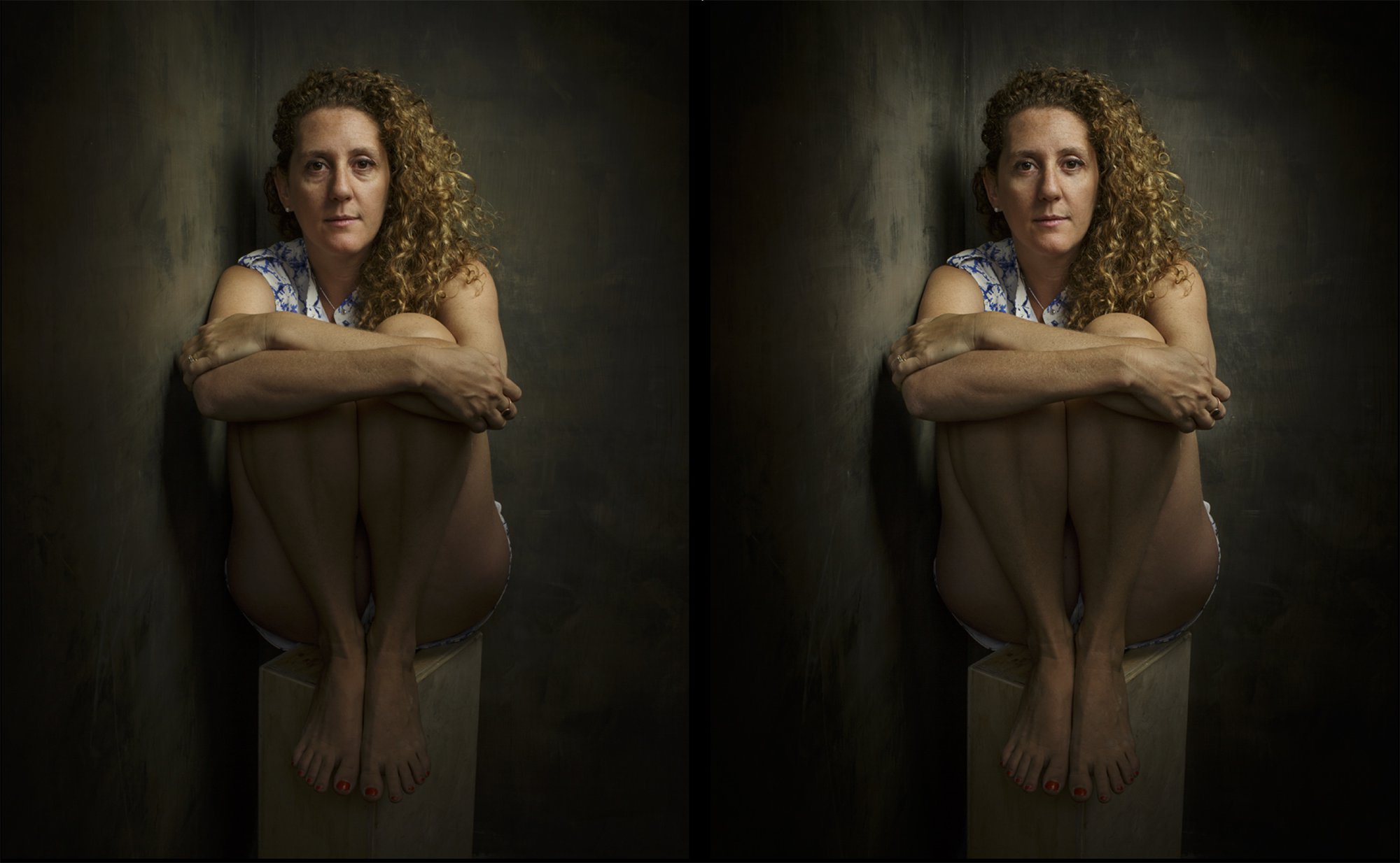 Corner portrait - before/after