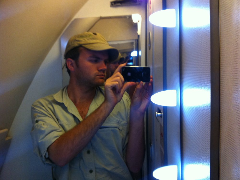  Airplane bathroom portrait.&nbsp; 