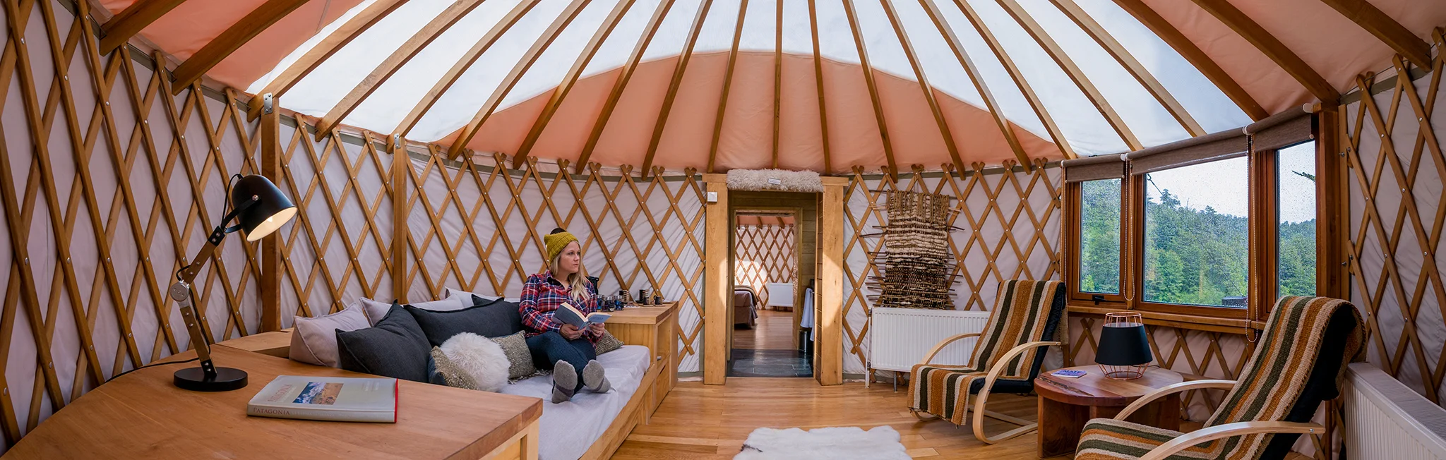 Yurt living at Patagonia Camp was Esther’s favorite. Shot on Sony A9 w/ 16–35 f/2.8 (pano).