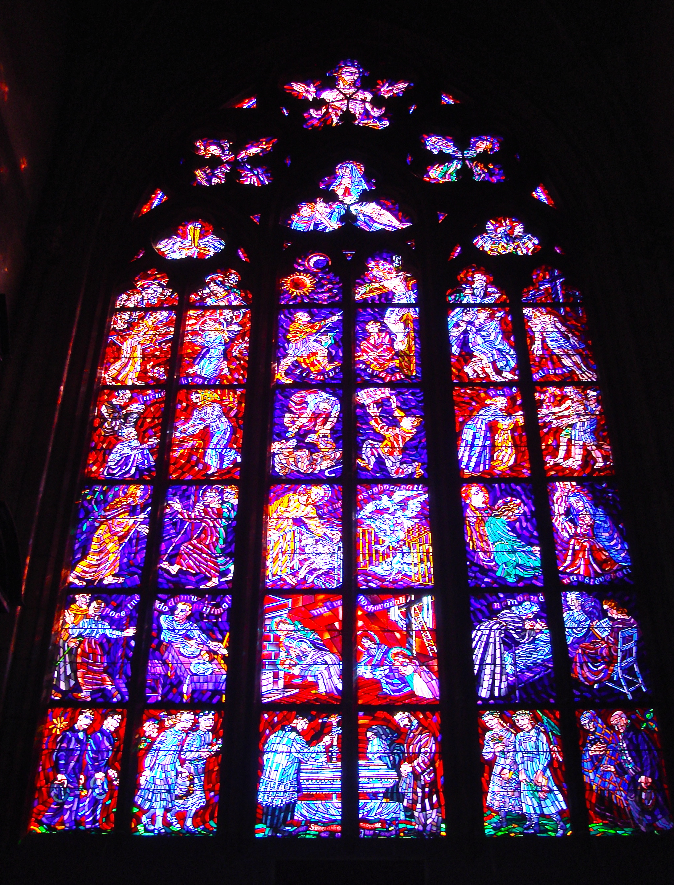 Stained Glass Windows In Prague's St Vitus Cathedral