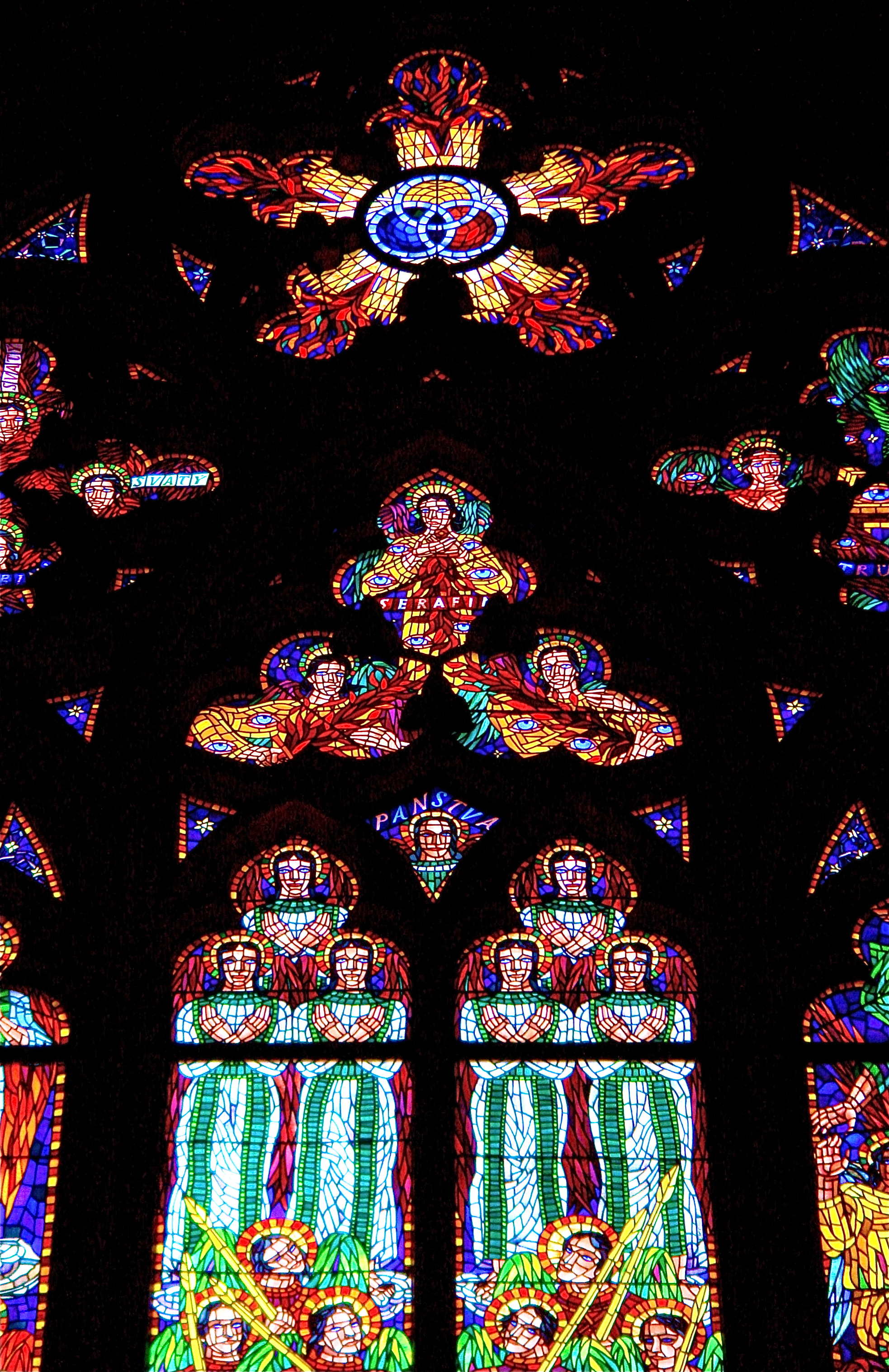 Stained Glass Windows In Prague's St Vitus Cathedral