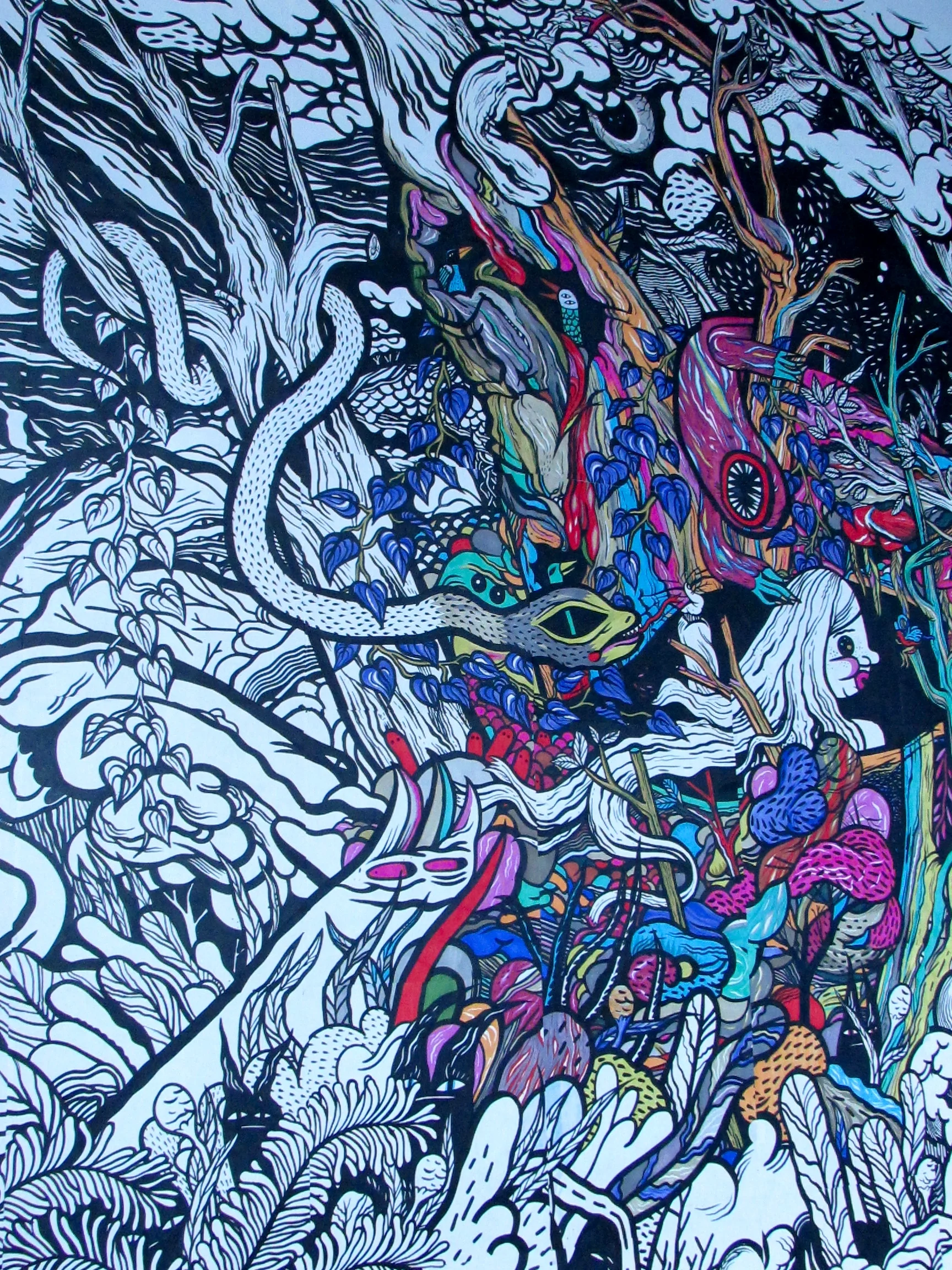 A Strange Dream by Edmonton artist Jill Stanton (a small portion of the massive piece is pictured) is on display at the Art Gallery of Alberta until December 2014. 