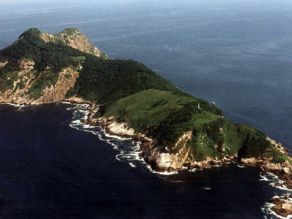 Snake Island from above — nobody's crazy enough to get any closer! ( source )