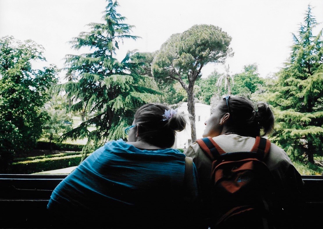 Looking into the interior courtyard at the Vatican Museum in Rome