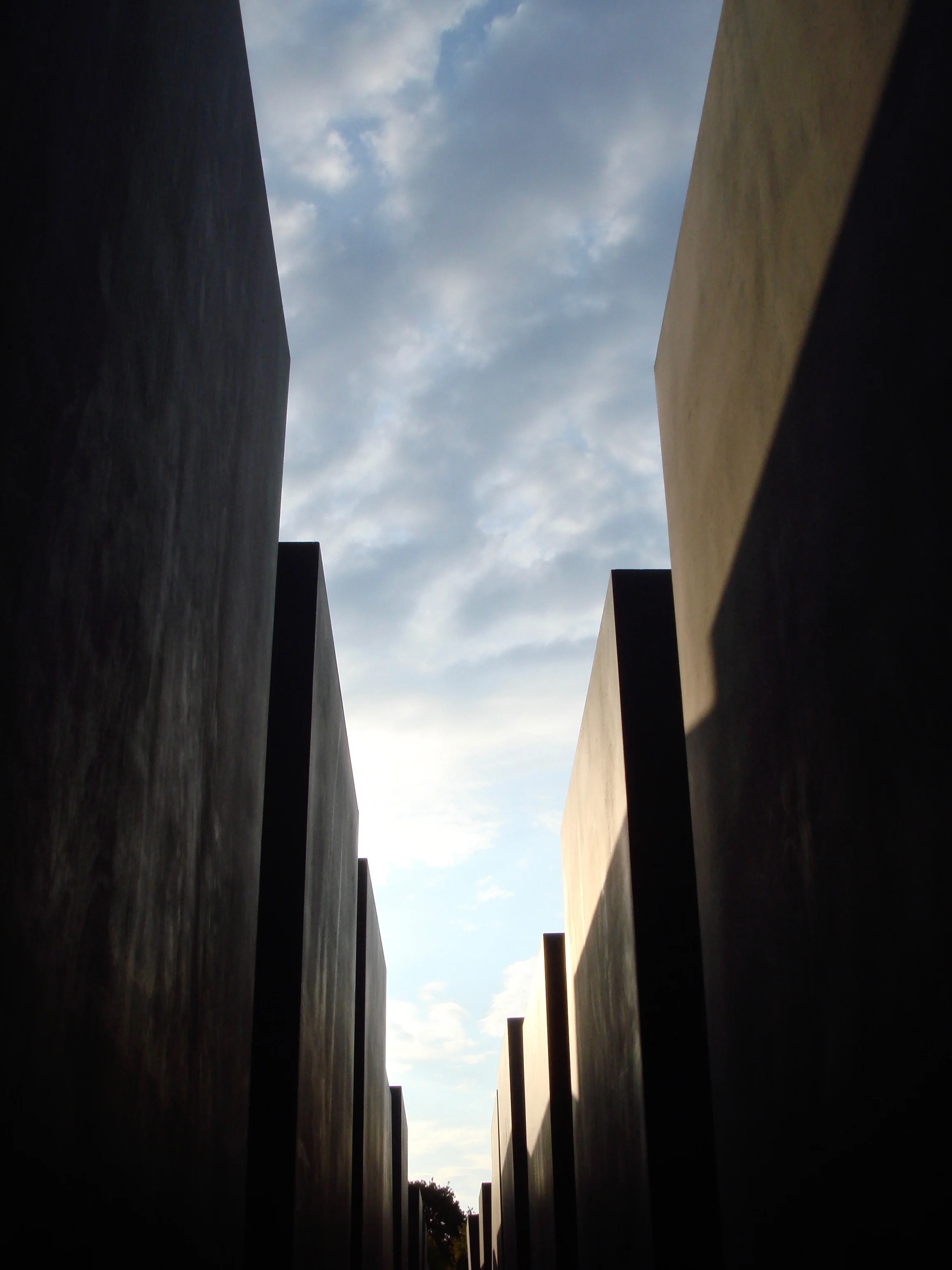 The Memorial To The Murdered Jews of Europe (The Holocaust Memorial) in Berlin is a disorienting field of concrete stelae