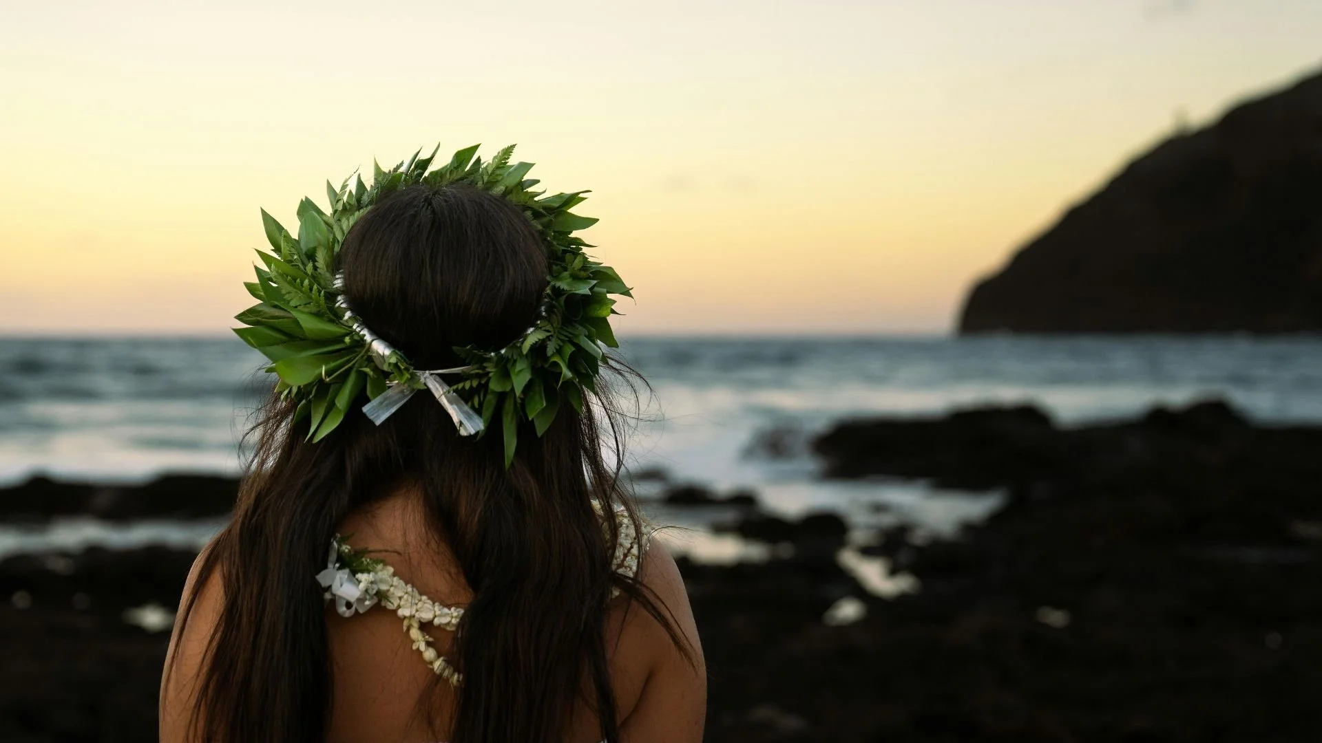Ti leaf crown in Hawaii