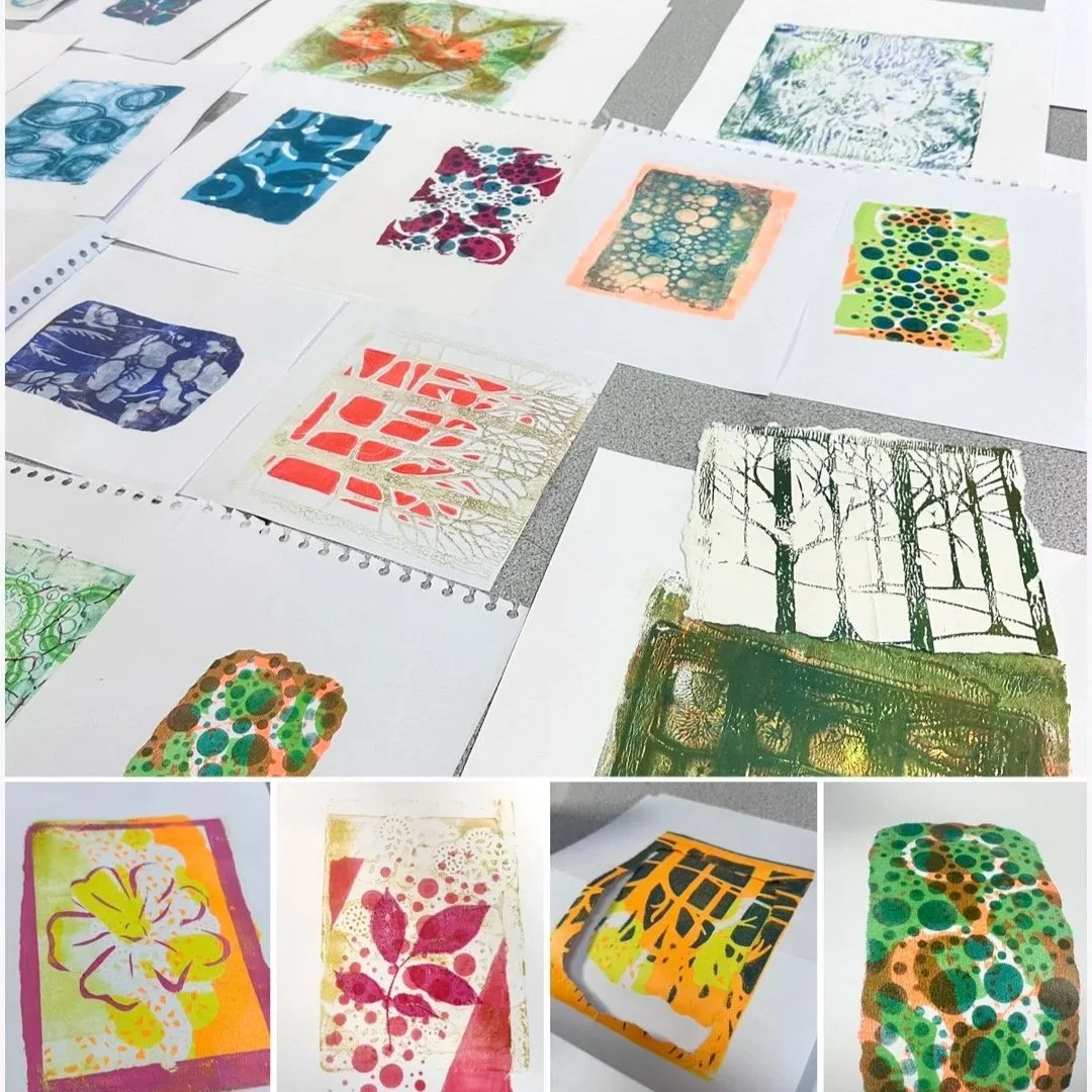 Workshop mono prints on paper.