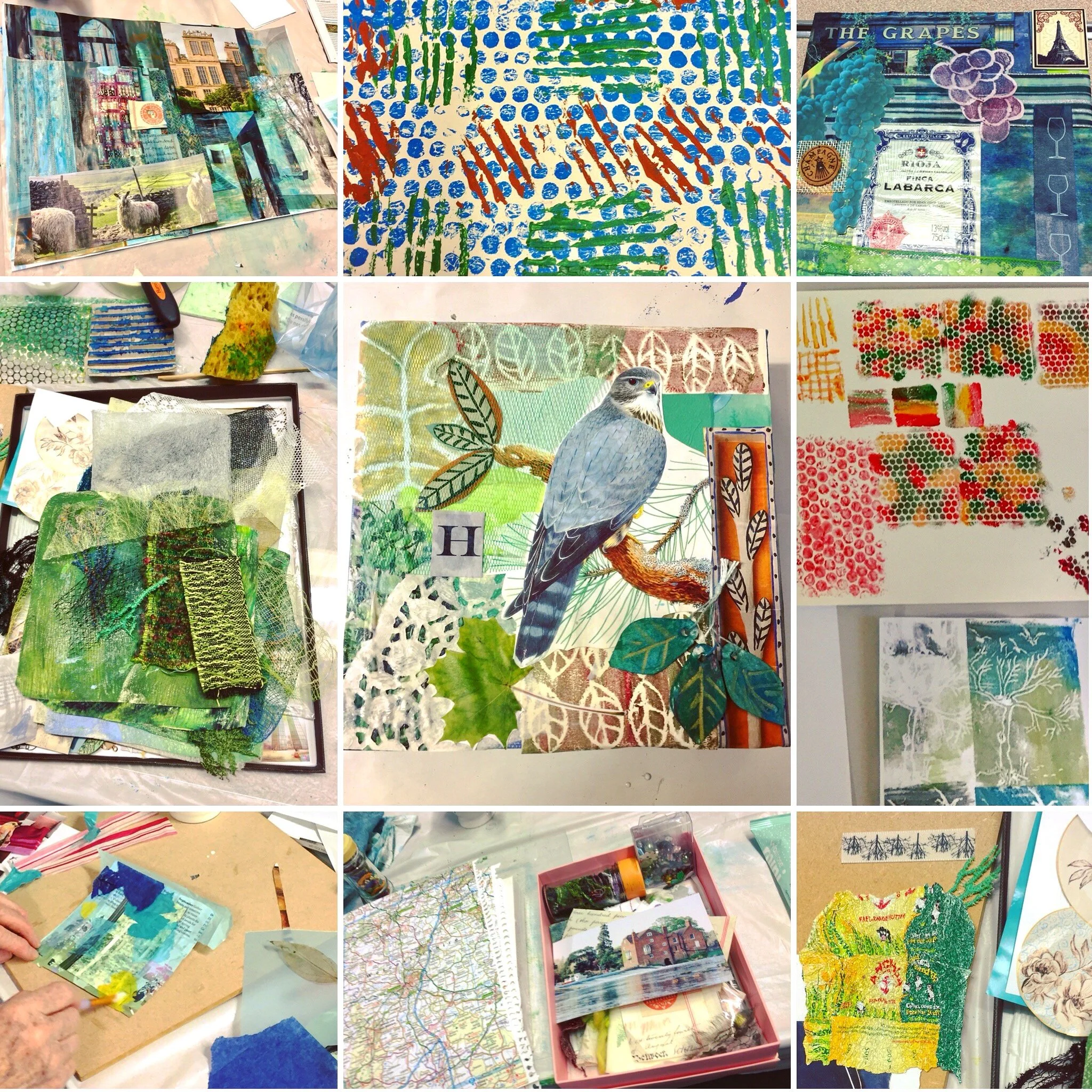 Participants collaged artwork.