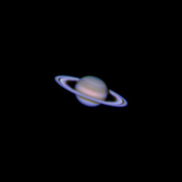   An image of Saturn processed from video taken through an iPhone in February 2014. (ART COLE)  