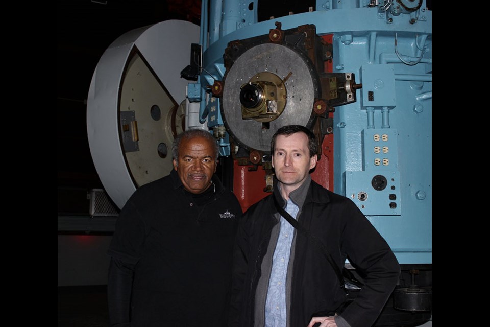   &nbsp;  Cole visits with Tom Mason, a telescope operator at Mount Wilson Observatory near Los Angeles, in December 2012.  