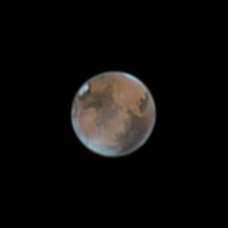   Mars is seen in April 2014. The Red Planet is now about 75 million kilometres from Earth, its closest approach in 13 years. (ART COLE)  
