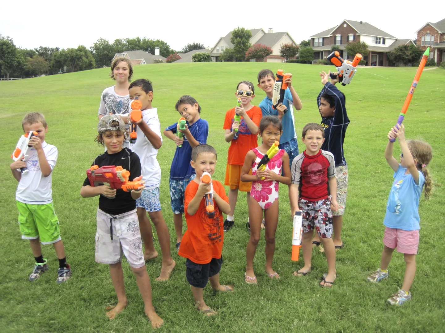 Getting ready for the awesome water gun war.