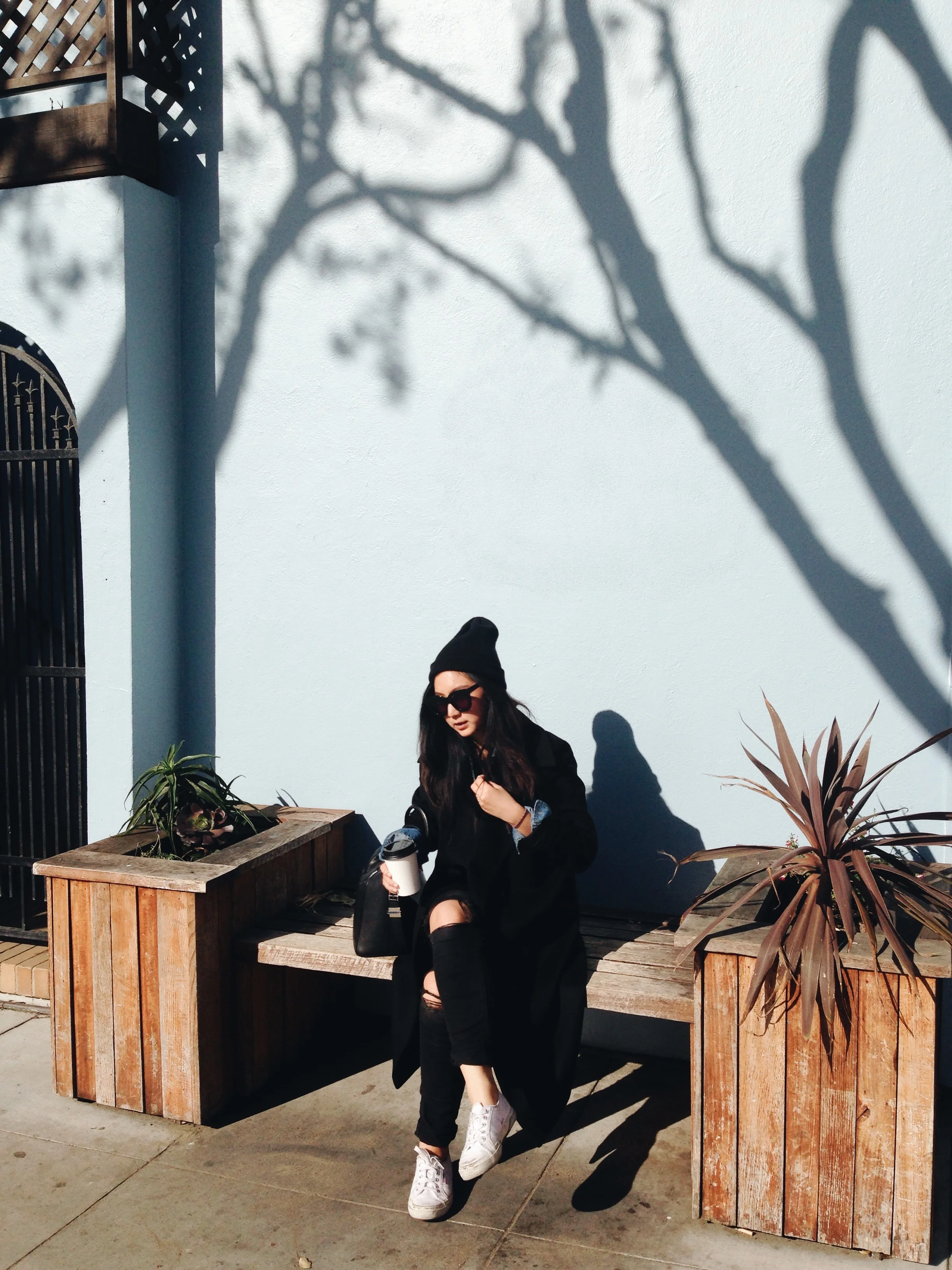 GAP jeggings / CUSTOM-MADE coat / SUPERGA sneakers / MADEWELL denim shirt (similar here and here ) / GIVENCHY medium Antigona satchel / LARSSON & JENNINGS Lader watch