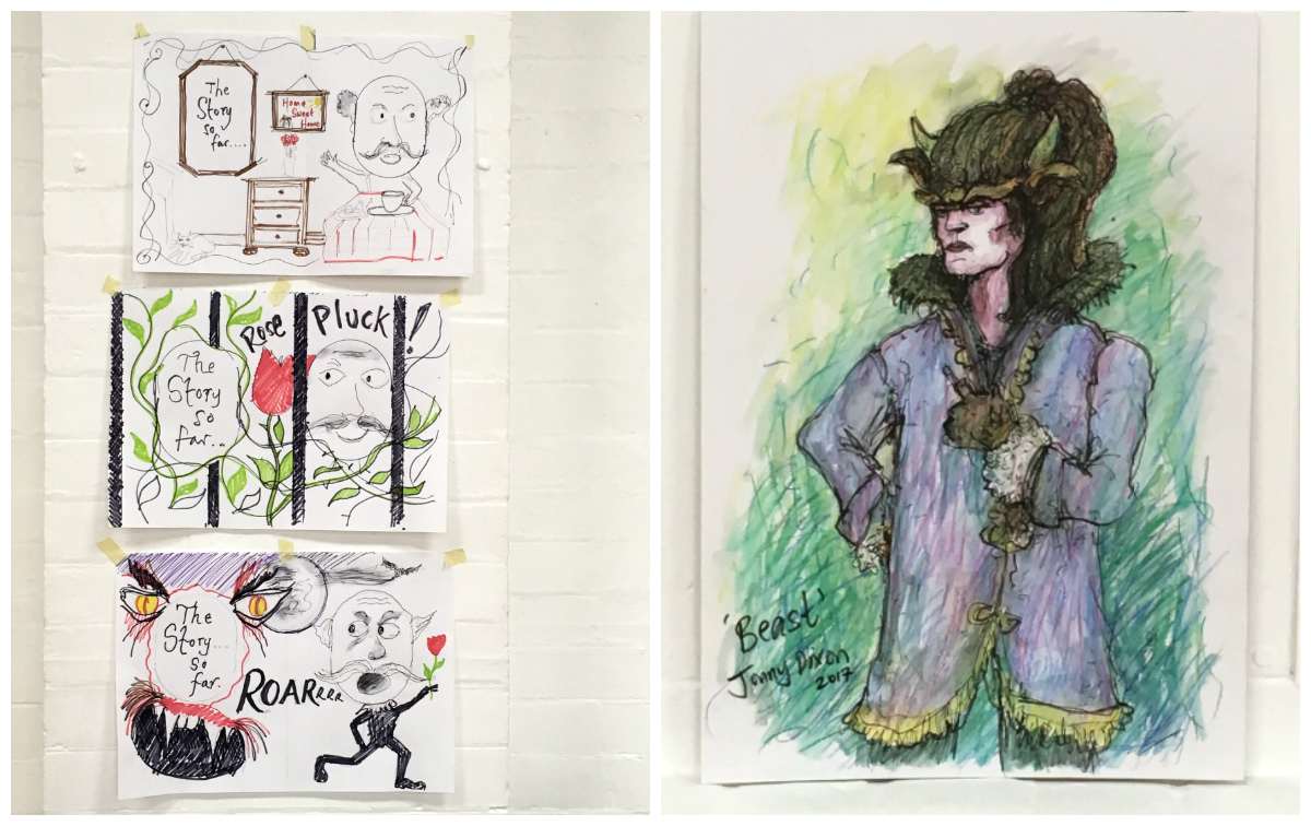 Some designs for the set and costumes