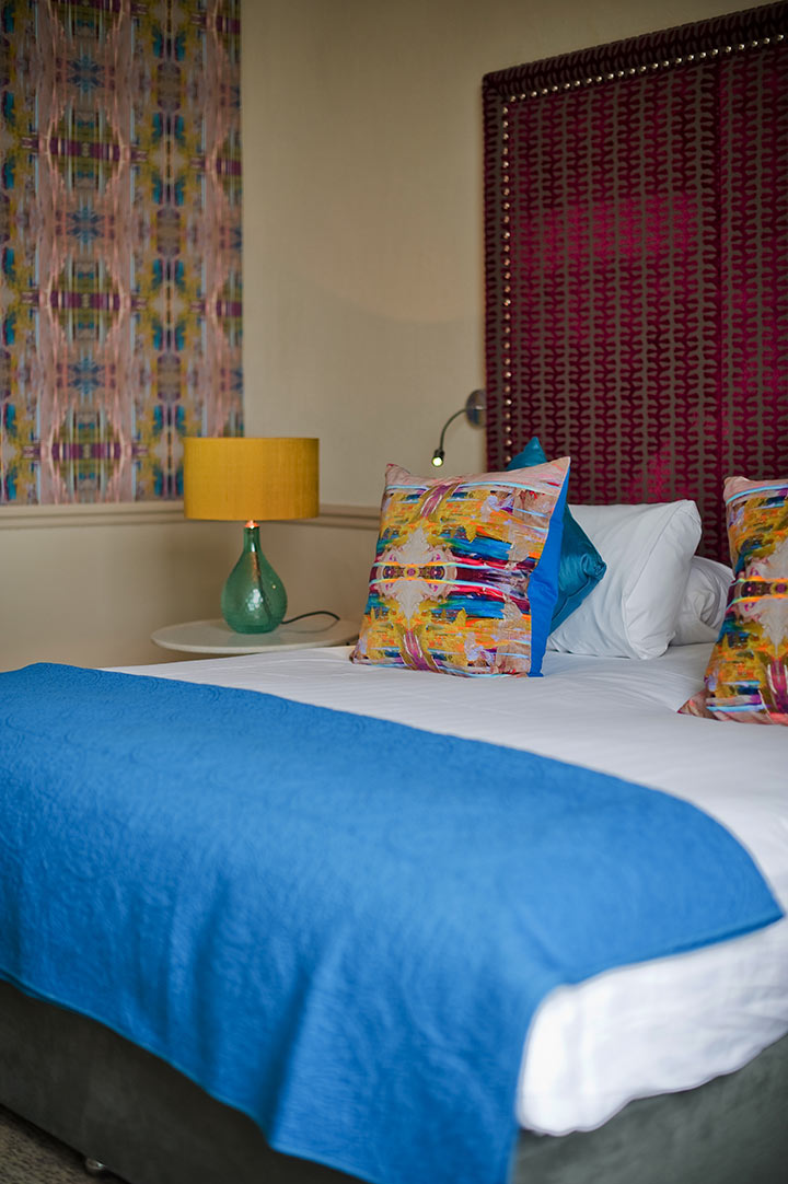 Chance wallpaper and cushions in the Manor House