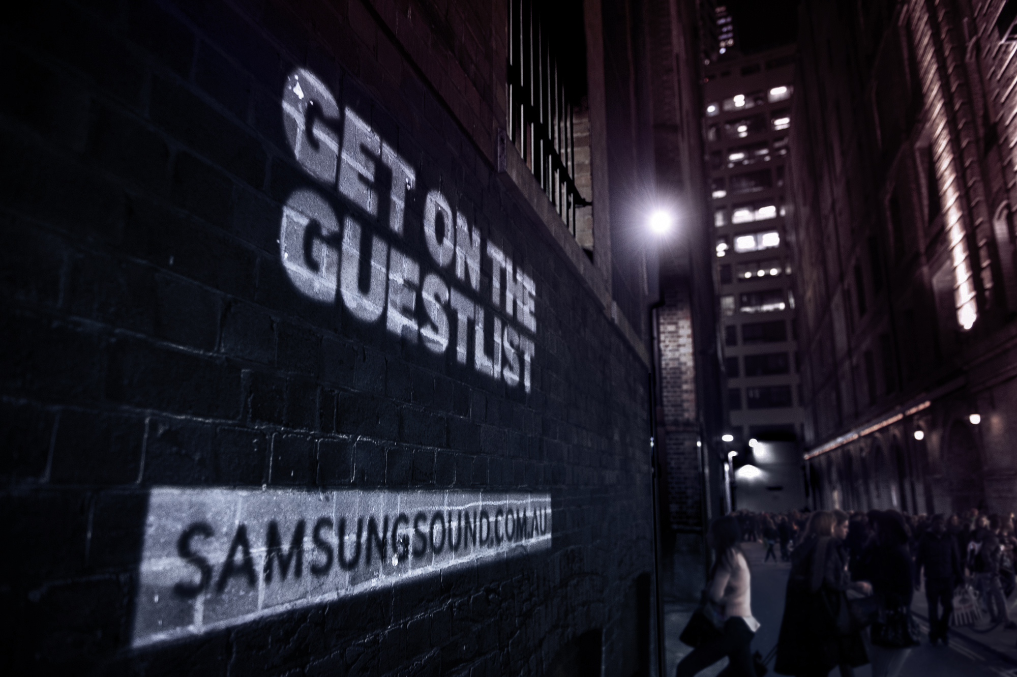 Ambient street projections targeting &nbsp;music events
