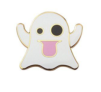 This is the emoji pin Emma gave me at our epic PItch Wars lunch. I used it all the time when writing to her about her ghost/witch/historical fiction/thriller story. The pin is sitting on my desk right now -- a happy reminder of Emma's good work and good cheer.