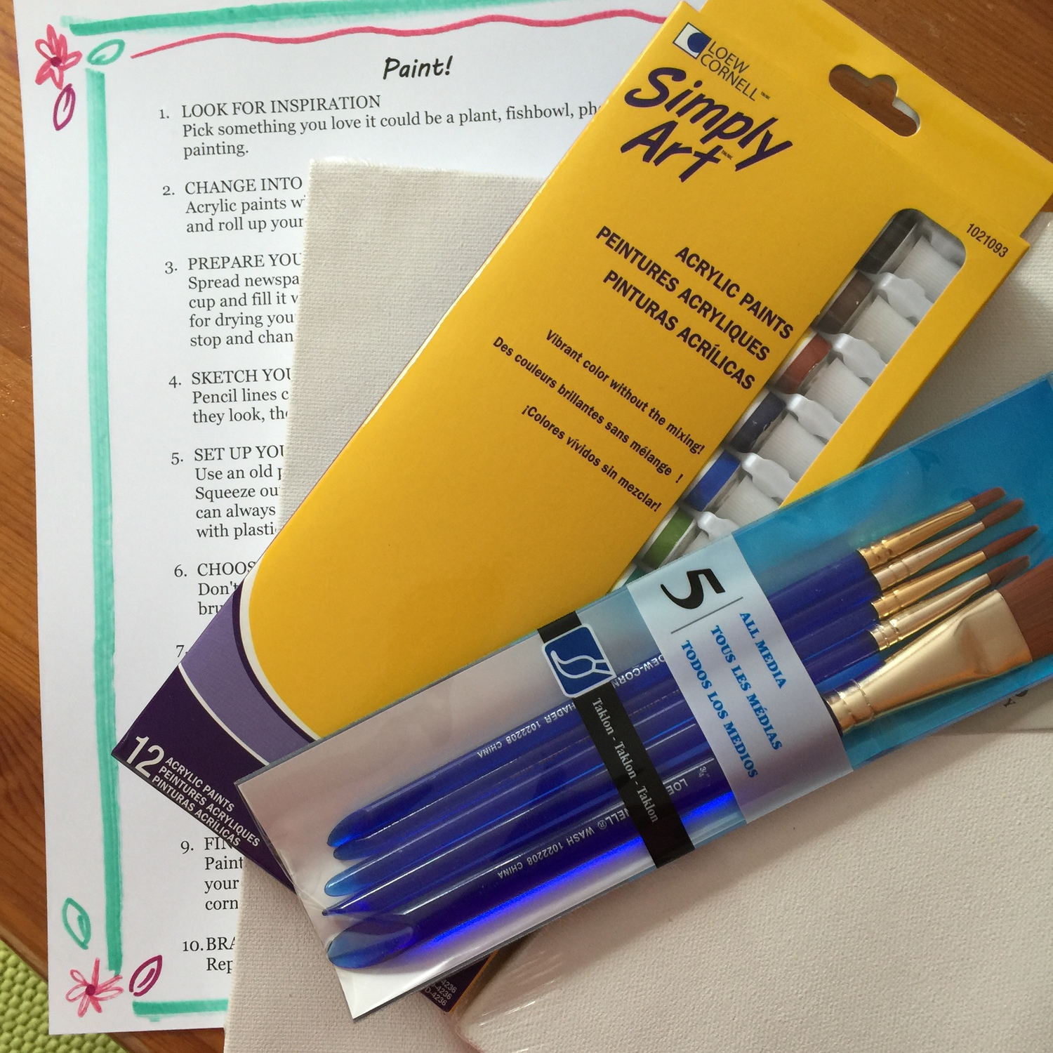 Acrylic painting essentials.