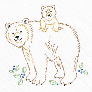Bear kitchen towels, embroidered, new