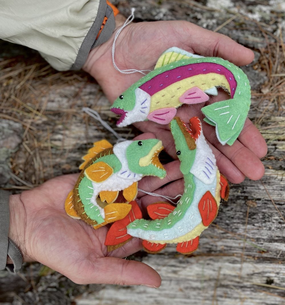 Trout, Bass, Pike Fish Ornaments — Heidi Boyd, image size:1000x1072