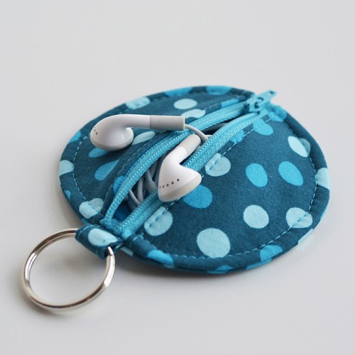 Circle Zip Ear Bud Pouch by Dog Under My Desk