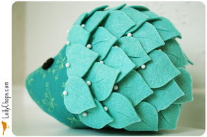 Hedgehog plushy sewing pattern from Lollychops