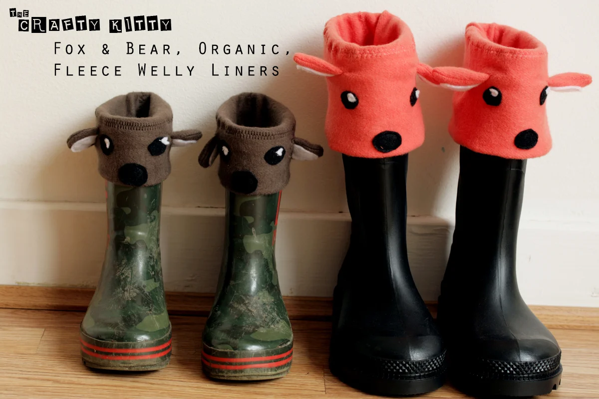 Tutorial: Fox & Bear Fleece Welly Liners by The Crafty Kitty