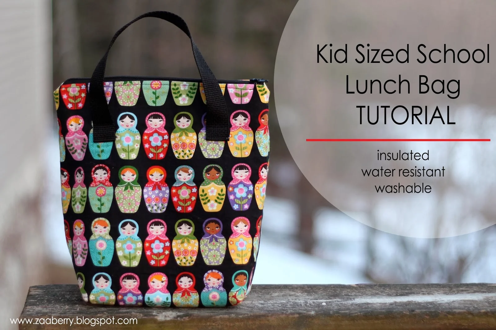 Kid Sized Lunch Bag Tutorial from Zaaberry