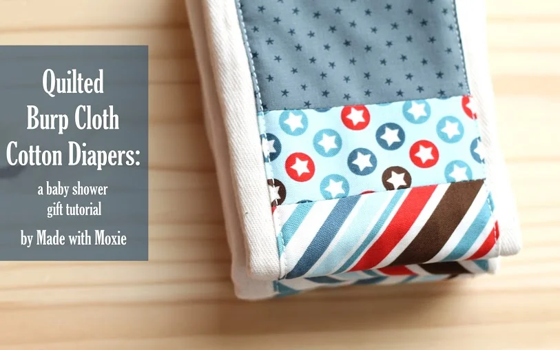 Quilted Burp Cloth Cotton Diapers from Made With Moxie