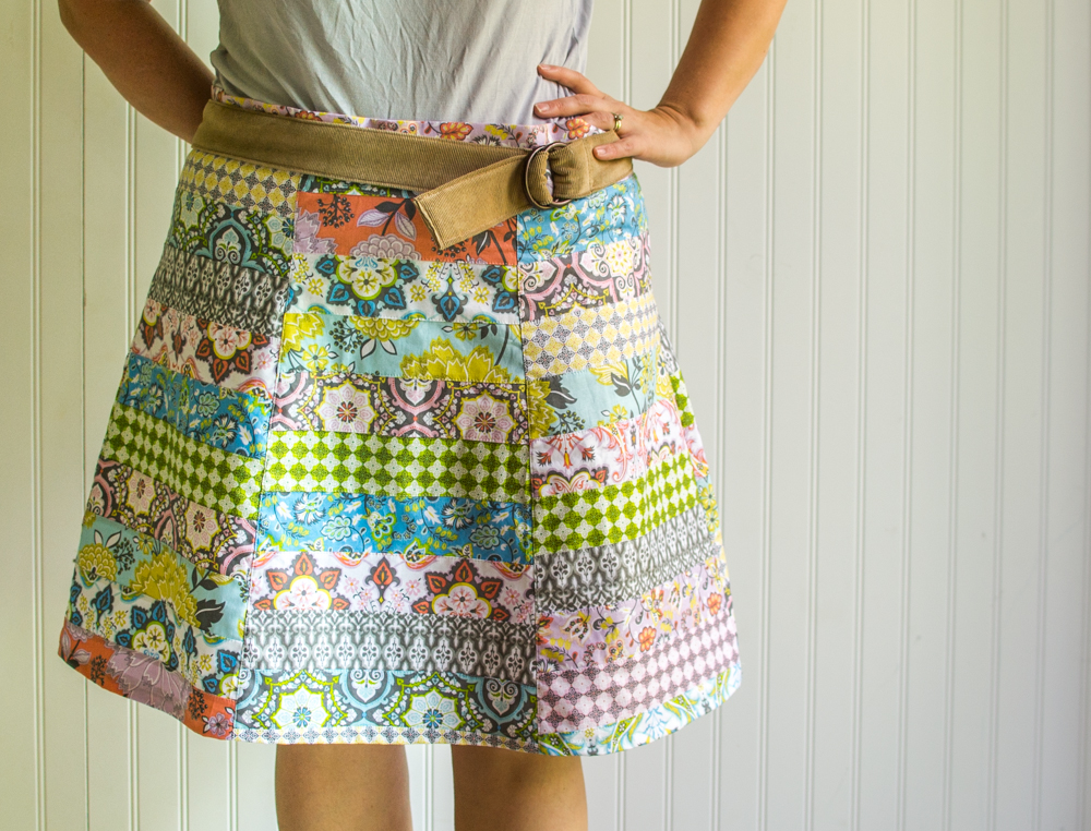 My DIY Patchwork Skirt stitched with the Turkish Delight collection from Blend Fabrics.