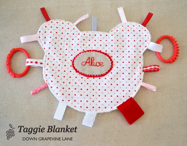 Teddy Taggie Blanket from Down Grapevine Lane