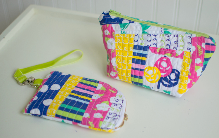 quilt as you go pouches free tutorials