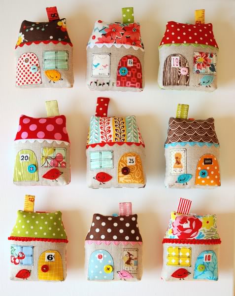 patchwork house ornaments