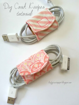 DIY Cord Keeper From Fabric Scraps from Made by me Shared with You