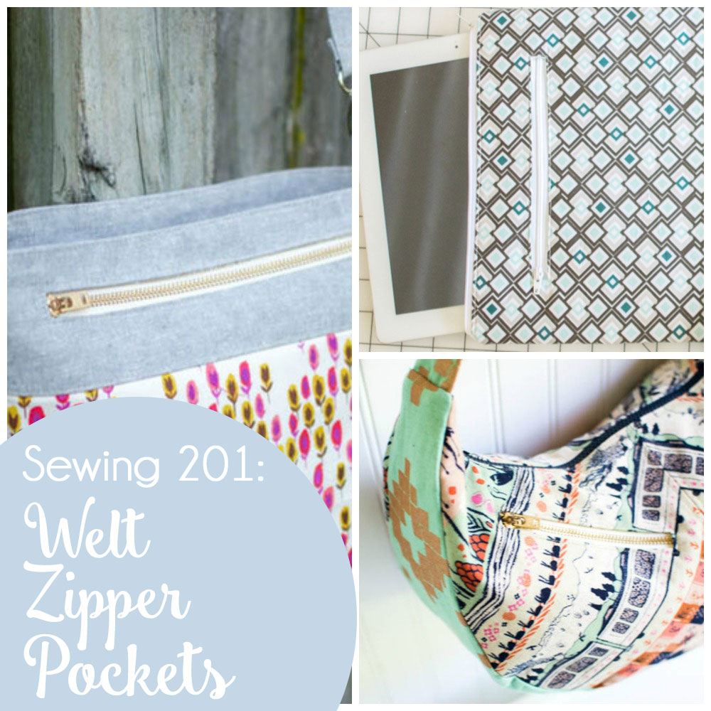 How to sew a welt zipper pocket {great for a tote bag!}