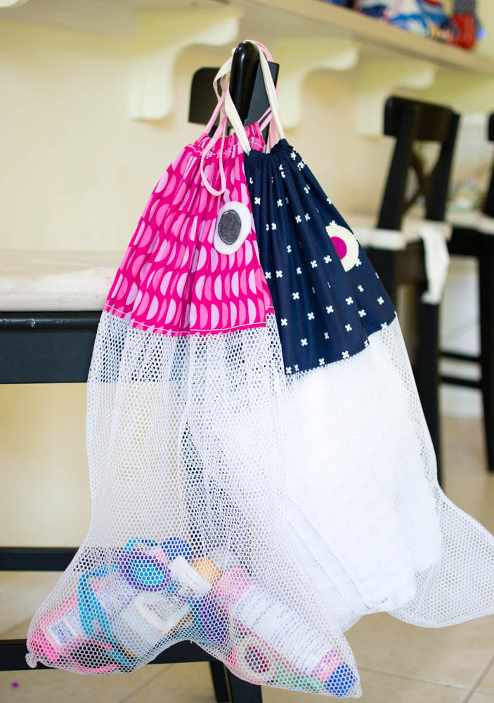 DIY Fish Beach Bags (or laundry bags) - free pattern!