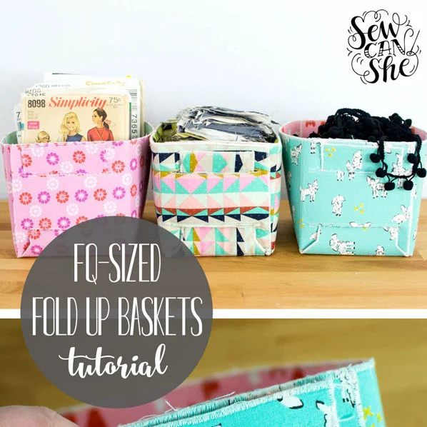 Fat Quarter Sized Fold Up Baskets.