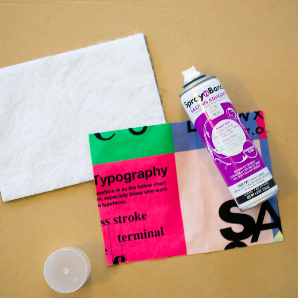 When using basting spray, I like to work on a large piece of cardboard.
