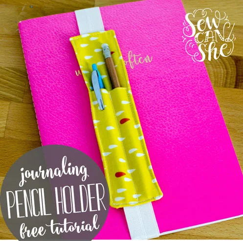 Journaling pencil or pen holder sewing pattern.