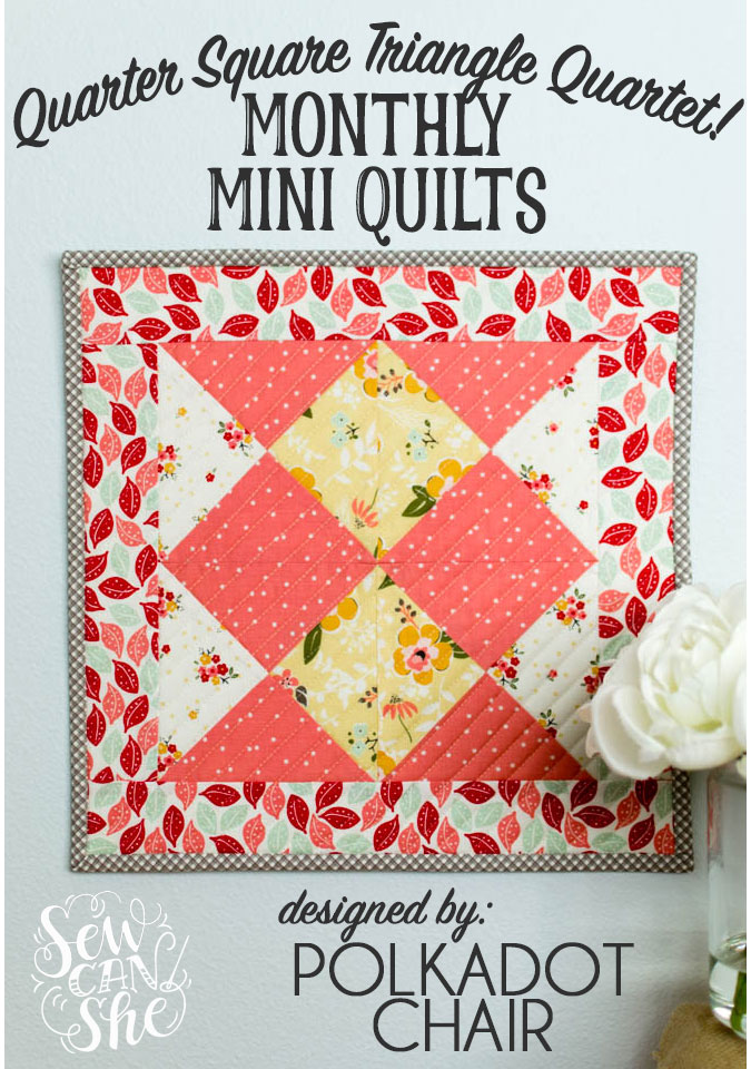 quarter square triangle mini quilt