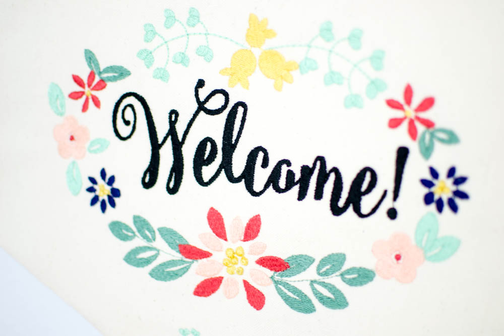 embroidered welcome banner free sewing pattern for hand welcome banner design