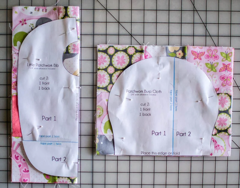 Patchwork Baby Bib and Burp Cloth Set free pattern {the perfect DIY