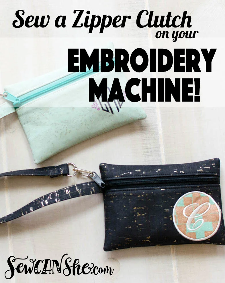 Sew Zipper your Machine In-The-Hoop Embroidery an ... Clutch on