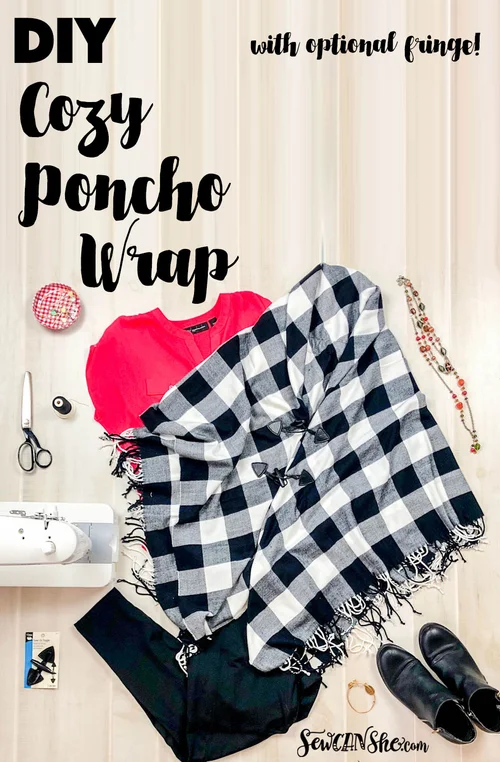 Cozy Blanket Wrap That You Can Sew From Fabric Or A Throw Blanket Sewcanshe Free Sewing Patterns And Tutorials