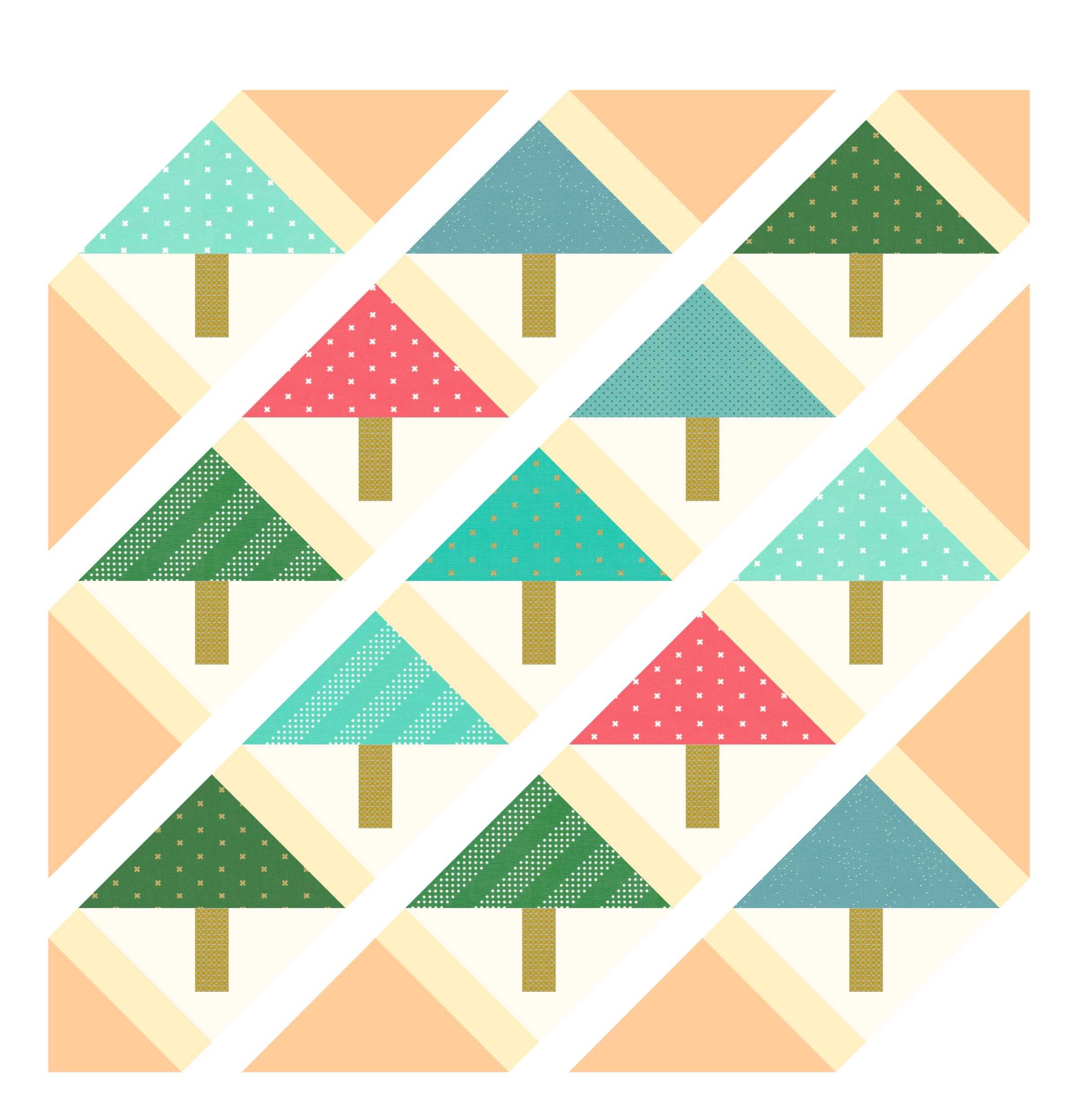 The sashing squares, edge triangles, and corner triangles are intentionally darker to make them easier to see.
